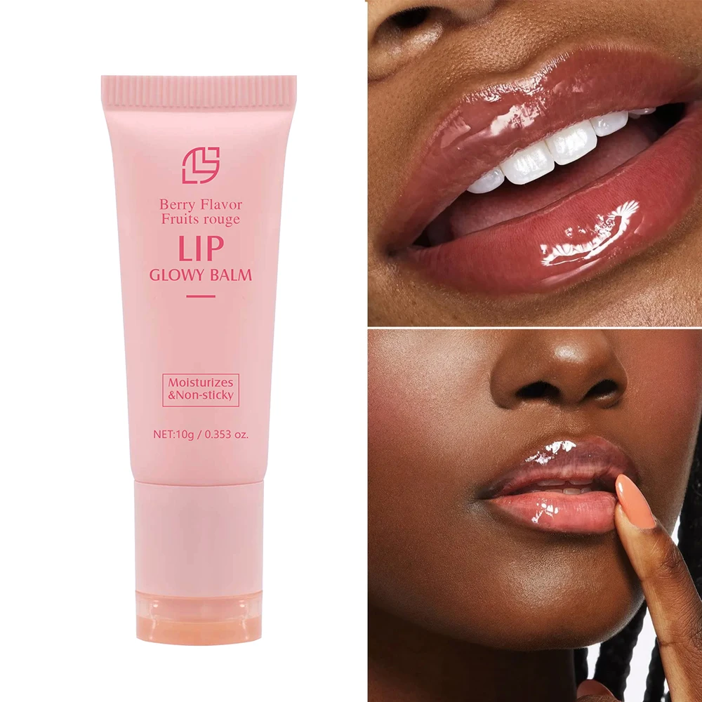 Lip Glowy Balm Hydrate Glossy Lightweight Moisturize Flavour Lip Serum Relief für trockene, rissige Lippen, Hautpflege Image