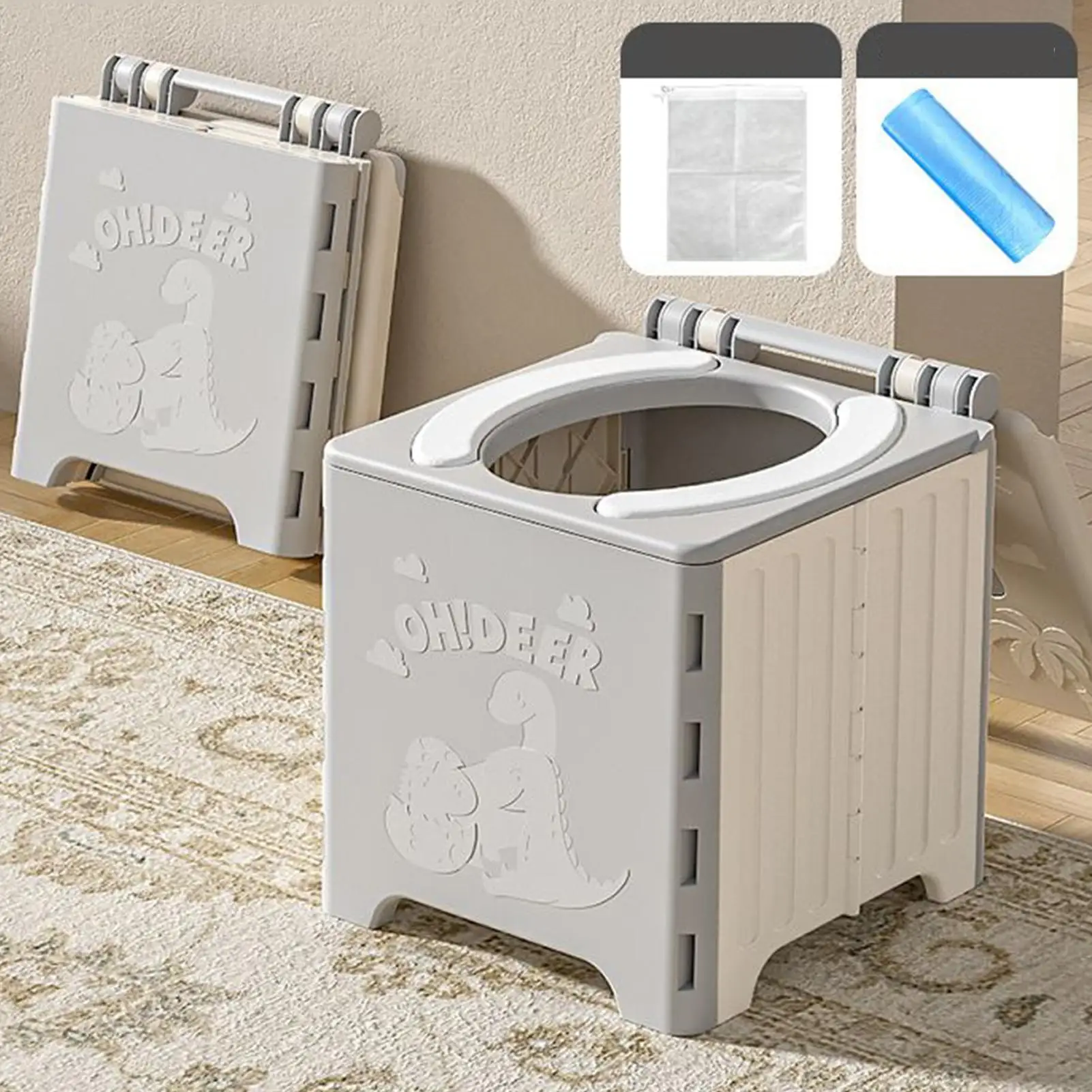 Tragbare Klapp Auto Toilette Outdoor Camping Erwachsene Road Trip Notfall Toilette Anti-Geruch Lagerung Box Für Outdoor Tour Notfall