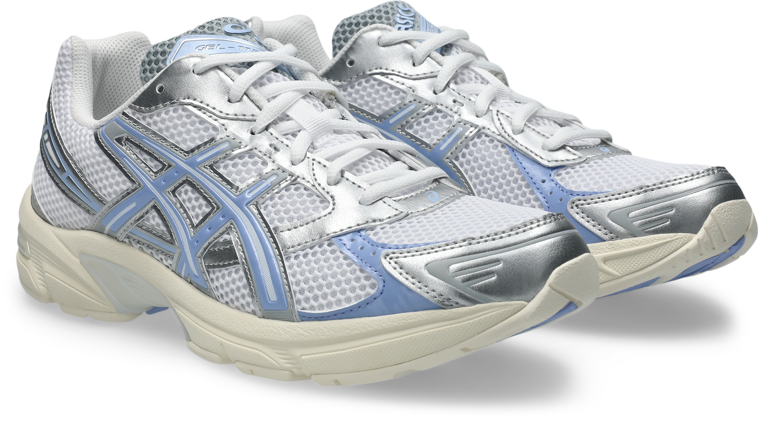Sneaker ASICS SPORTSTYLE "GEL-1130", Damen, Gr. 45, weiß, light sapphire, Textil, Schuhe Sneaker