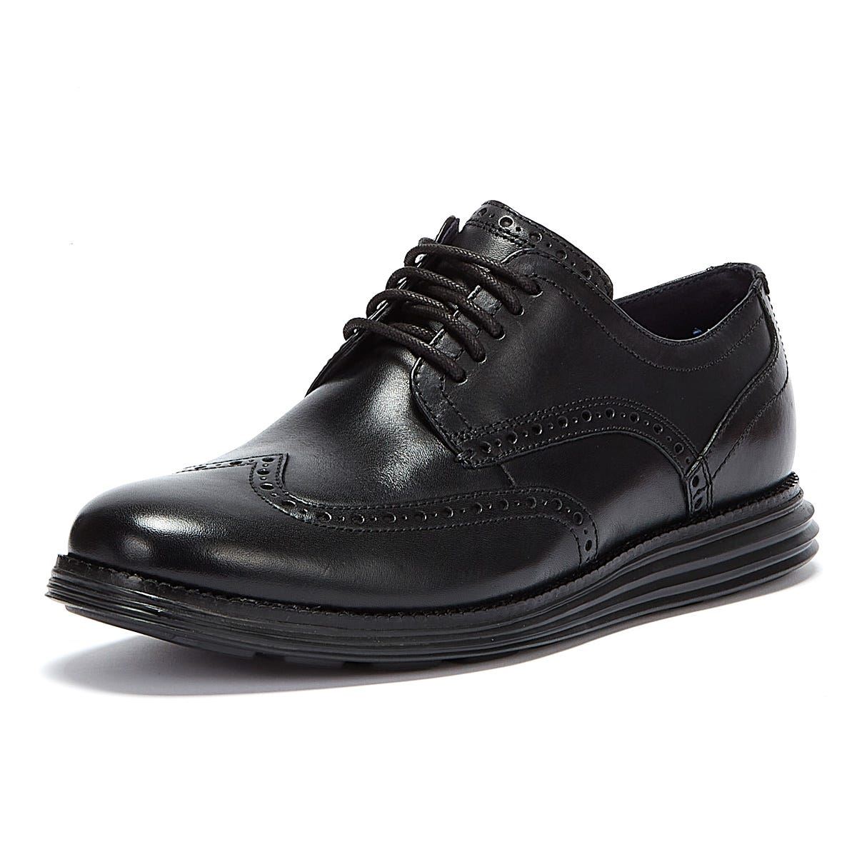 Kaufen Sie Cole Haan Øriginalgrand Wing Oxford Herrenschuhe In Schwarz/Schwarz Mit Brogue-Details