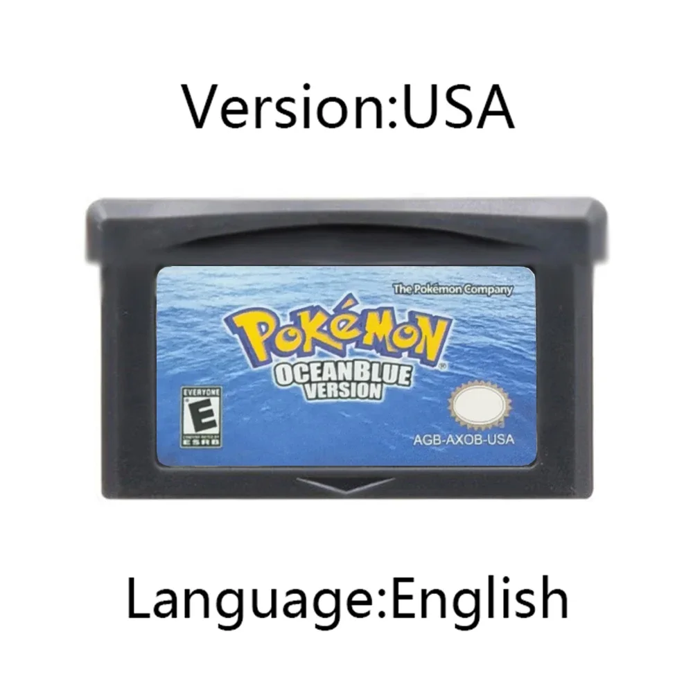 Cartouche de jeu Pokemon série GBA, carte de console de jeu vidéo 32 bits, Fuligin AshGray Liquid Crystal My Ass Version américaine. Pour GBA NDS
