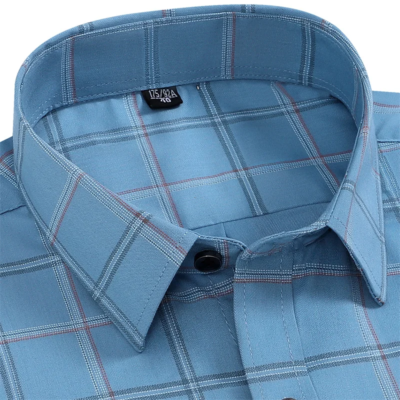 Camicia da uomo antirughe maniche lunghe Camicie eleganti da uomo Slim Fit Camisa Camicetta da lavoro sociale Camicia da ufficio bianca 5XL 6XL 7XL