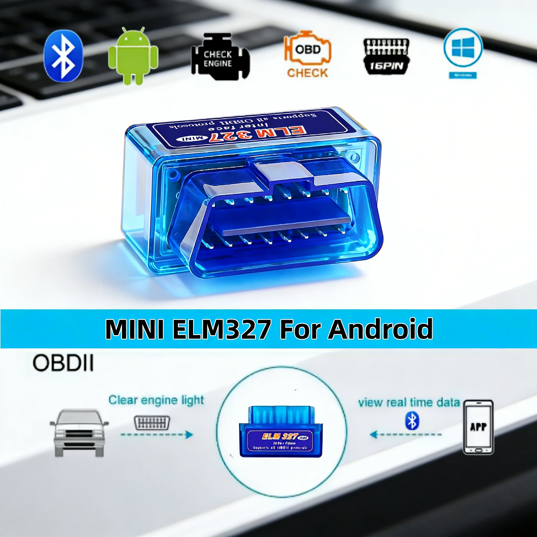 Scanner OBD2 Bluetooth WIFI ELM327 V2.1 Super Mini, Strumento Diagnostico Auto Android ELM 327 V1.5, Lettore Codici OBD II