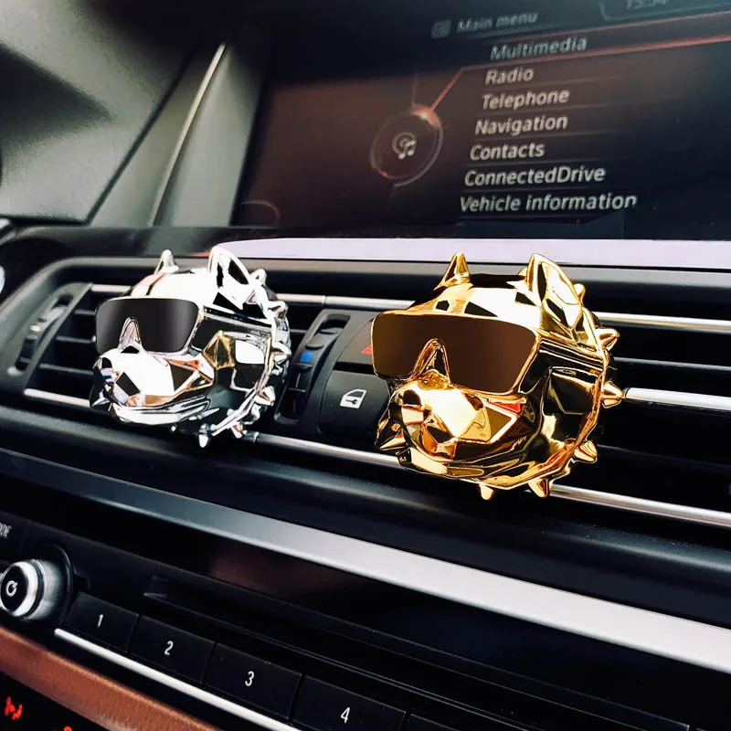 Diffusore per Auto a Forma di Bulldog Senza Odore, Decorazione Creativa, Profumatore per Auto a Clip per Bocchette d'Aria, Deodorante per Auto, Fragranza, Prezzo di Fabbrica