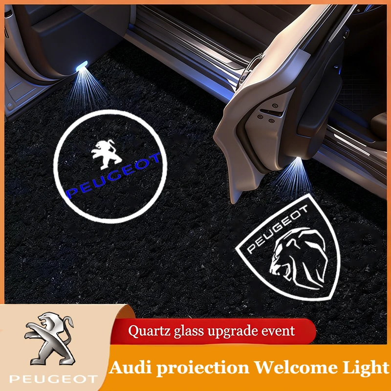 2 Pezzi Luci Laser a LED per Portiera Auto con Proiezione Logo, Luci di Benvenuto, Accessorio Auto per Peugeot 308 GTI 207 208 3008 307 406 407 106 5008
