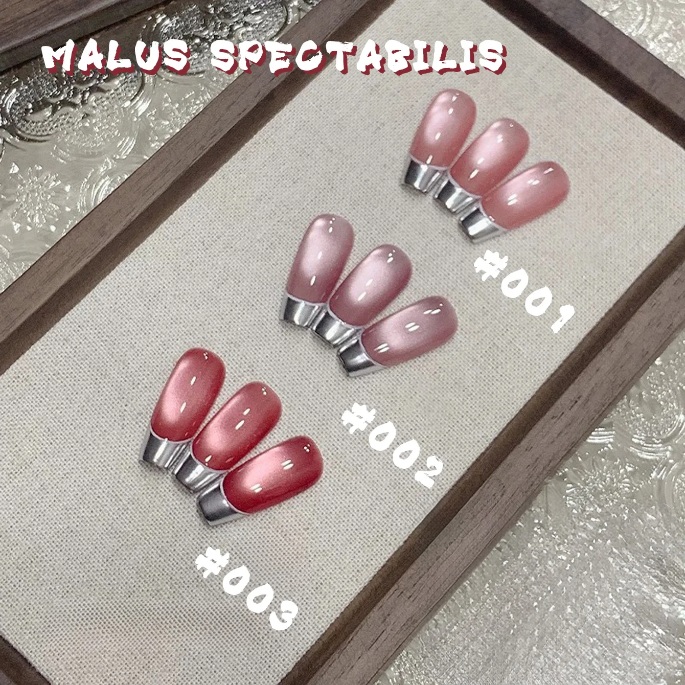 MIANEL 1 stücke 12ML Drei-farbe Begonia Drunken Day Magnetische Katzenauge Gel Nagellack 2025 Neue Stil blinkende Rote Glas Perlen Image