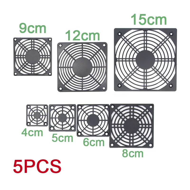 5 Stück Lüfter Anti-Staub-Grills PC-Gehäuselüfter Staub Staubdichte Grills 80 mm 120 mm 90 mm 4 cm 5 cm für Desktop-Computergehäuse-Lüfter Image