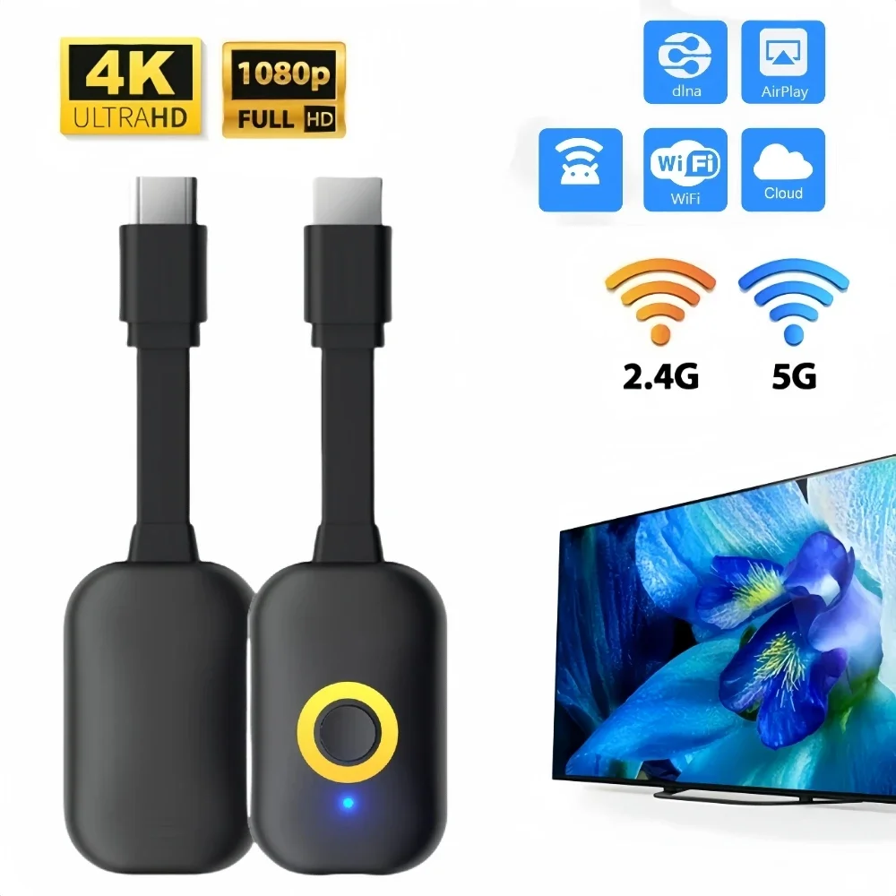 2,4G/5G 4K 1080P HDMI-Kompatibel Video Empfänger Bildschirm Spiegelung Drahtlose Wifi display TV Stick Dongle Adapter für TV Projektor Image