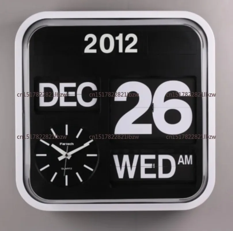 Große Zahlen springen automatisch Kalender und umklappbare Wanduhr Image