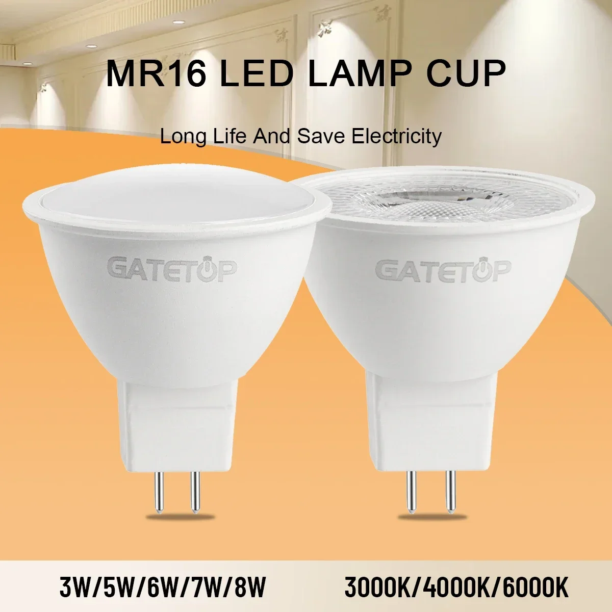 8 Stück/Set Spot-Licht MR16 Glühbirne GU5.3 Lampe AC 110V 220V 12V LED-Strahler Bombillas Ersatz für 40W Halogenlampe für Zuhause