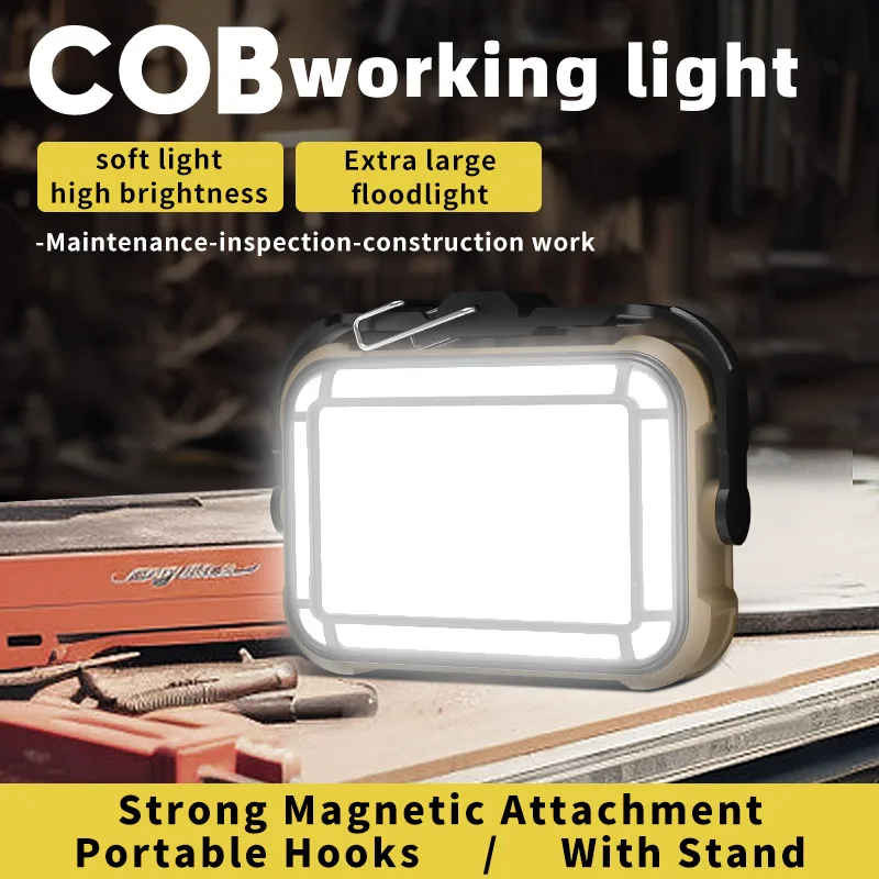 Neues tragbares Flutlicht, wiederaufladbar, Campinglampe, Auto, Garage, Wandern, helle LED, magnetische Reparatur-Arbeitsleuchte mit Solar oder ohne Solar