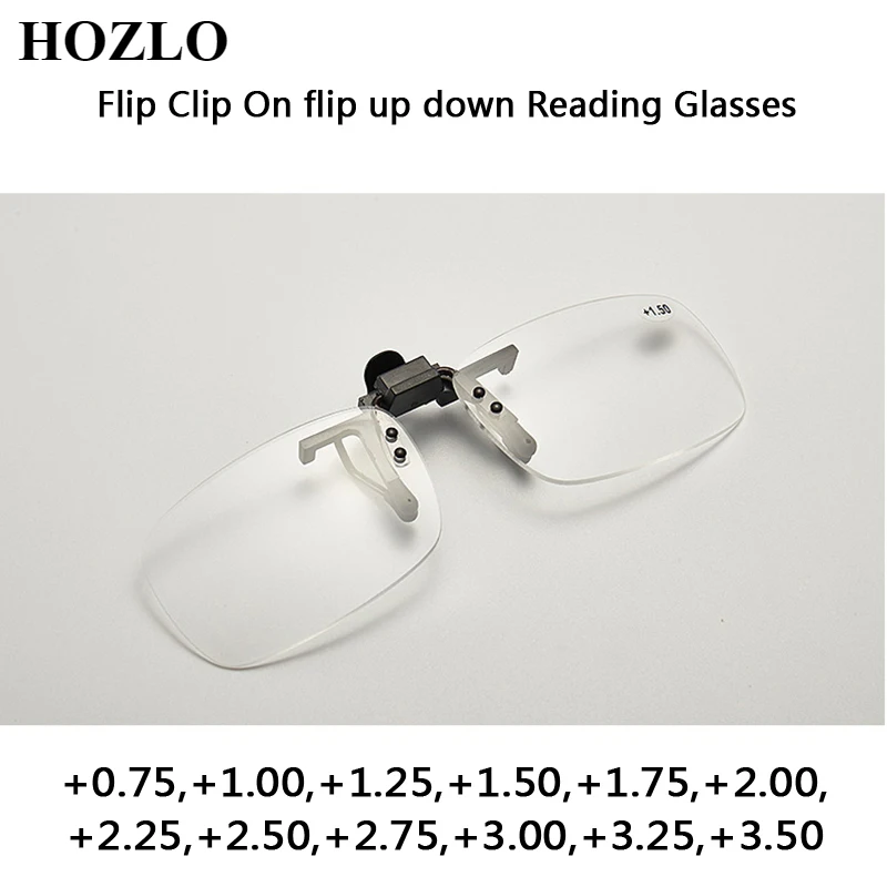 Flip Clip On Flip Up Down Lesebrille Lupe Männer Frauen Flip Clip Presbyopie Brille Randlose Tragbare Hyperopie Brille Image