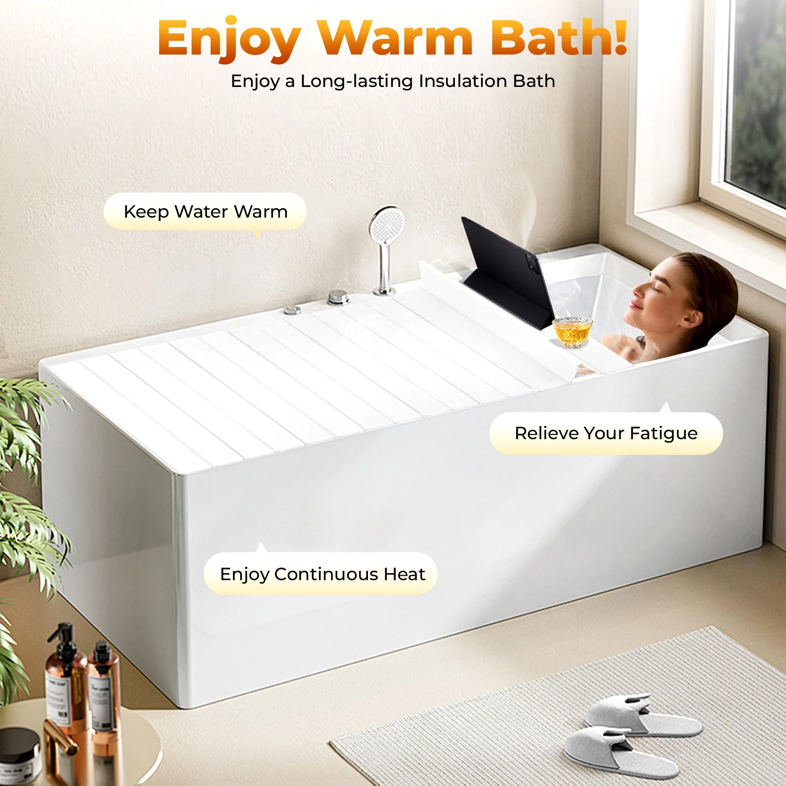 5 kg PVC-Edelstahl-Klappbadewannenabdeckung 170 * 75 * 0,65 cm Größe 4,2 kg Nettogewicht 80 ℃ Hitzebeständige Abdeckung für Badewanne