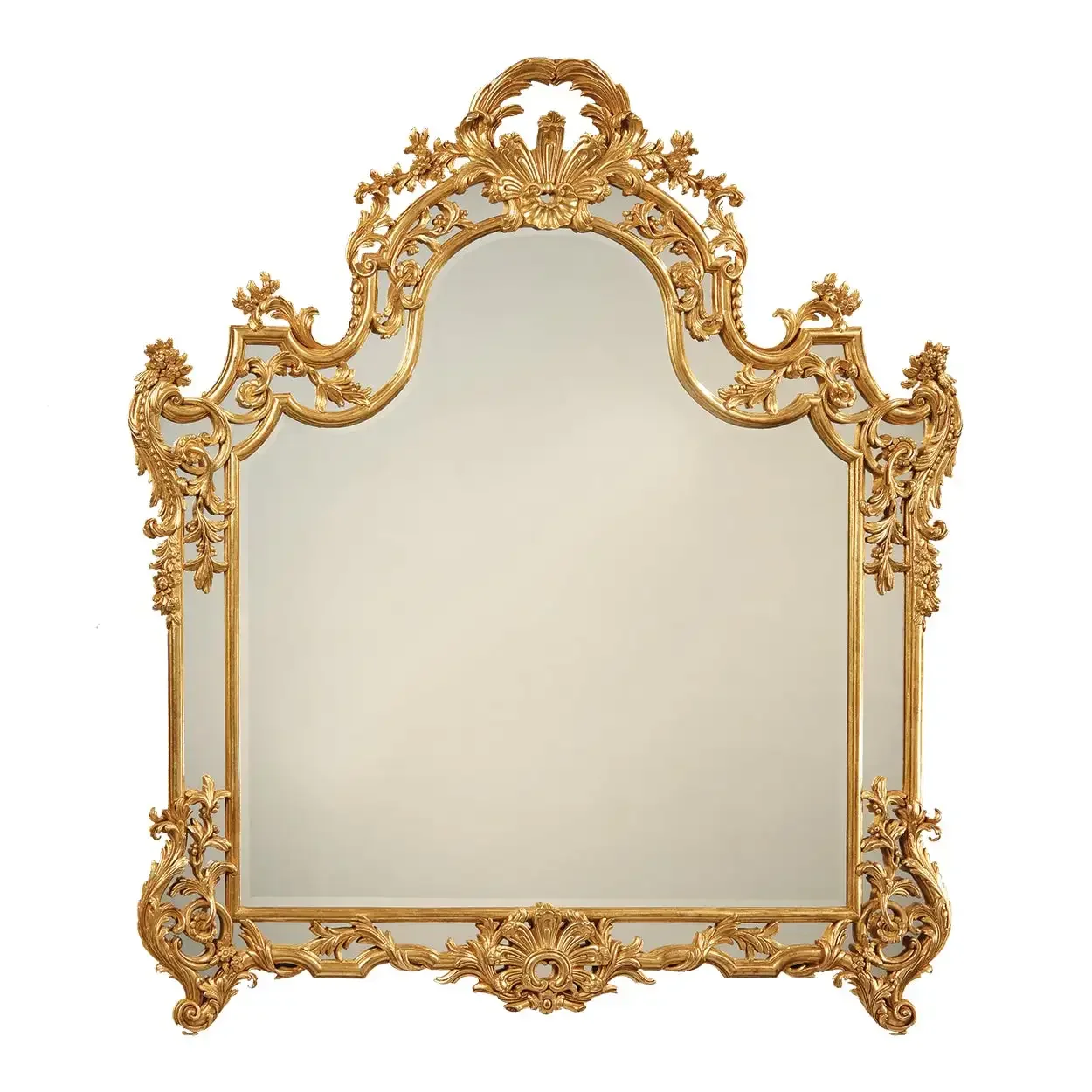 Ästhetischer französischer Schminkspiegel, Wandschnitzerei, Desktop-Retro-Badezimmerkamin, amerikanischer dekorativer Spiegel Image