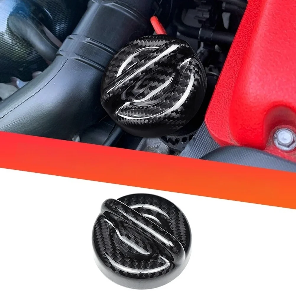 Motoröldeckel für Abarth 595 695 für Fiat 500 500C Tankdeckel aus Kohlefaser Motoröl-Einfülldeckel Innenraummodifikation Image