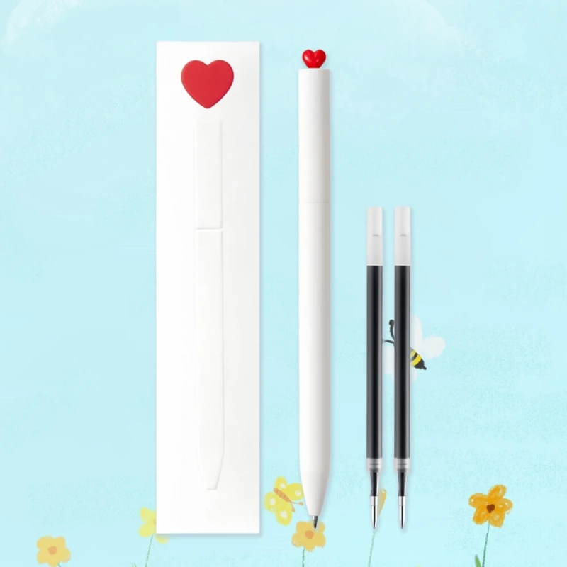 1 Neutralstift + 2 austauschbare Stiftminen-Set – geeignet für Geschenke, schnell trocknend, Hautgefühl, geeignet zum Schreiben und Büros Image