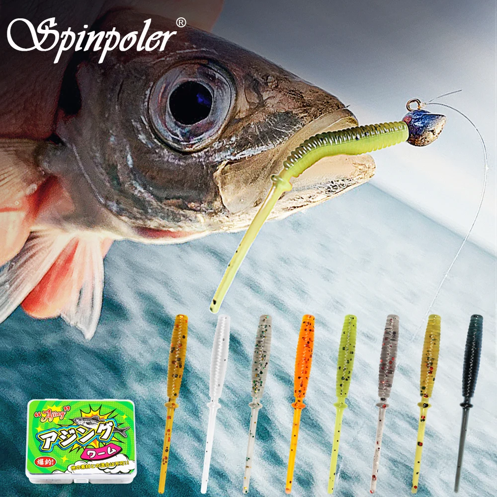 Spinpoler Pintail Micro Finesse Köder Schwimmender Weichplastik-Köderfisch Gerippter Körper Hohe Haltbarkeit Leichtes Angelzubehör für Makrelen und Rockfish Image