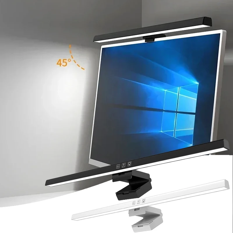 LED-Schreibtischlampe, Bildschirm-Hängeleuchten, 50 cm, USB, stufenloses Dimmen, Monitorlicht für Augenschutz, Leselicht für Lernarbeiten