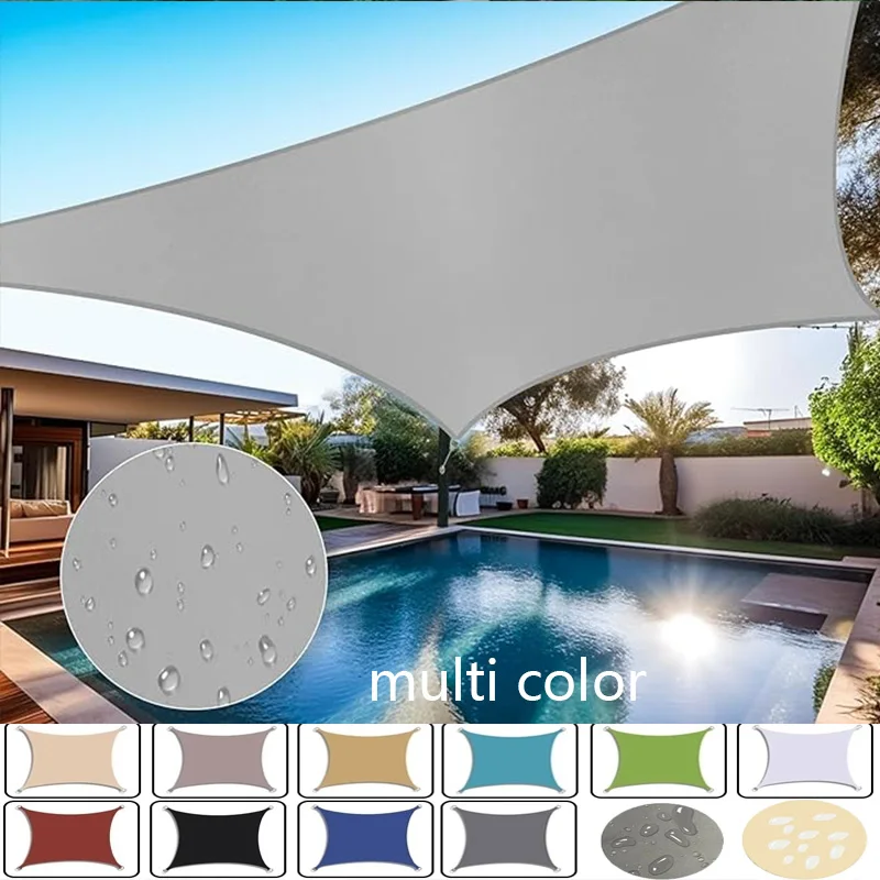 Sonnensegel im Freien wasserdicht Sonnenschutz Plane Bildschirm regenfest UV-Schutz Outdoor Carport Terrasse Schwimmbad Image