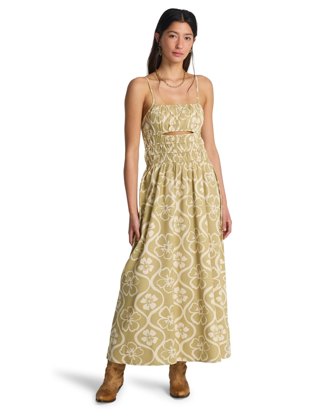 Trägerkleid BILLABONG "Cloud", Damen, Gr. XL, US-Größen, cactus grün, Obermaterial: 60% Walkfrottier, 40% Viskose;, Kleider Trägerkleid