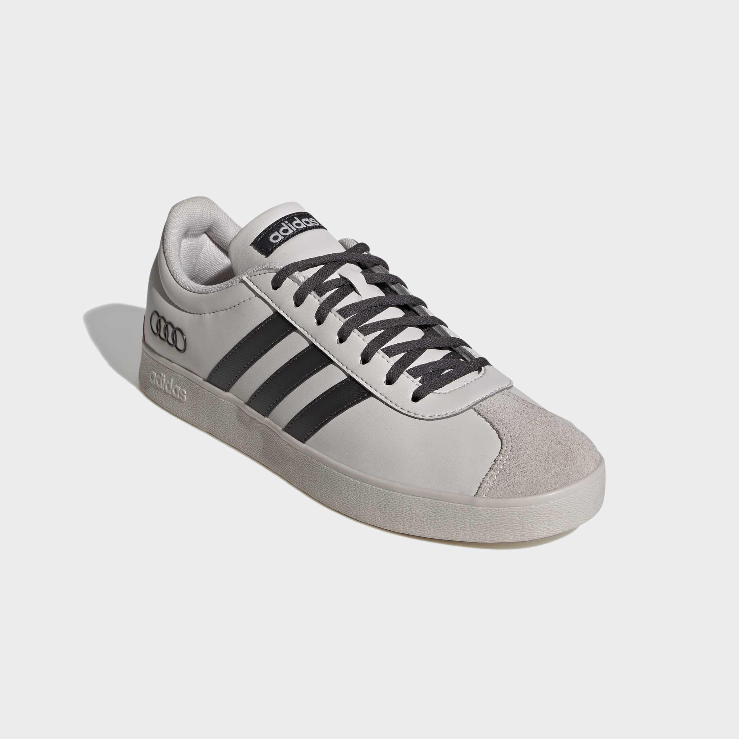 Sneaker ADIDAS PERFORMANCE "AUDI F1 TEAM VL COURT", Gr. 46, chalk pearl, utility schwarz, hi, res rot, Schuhe Sneaker