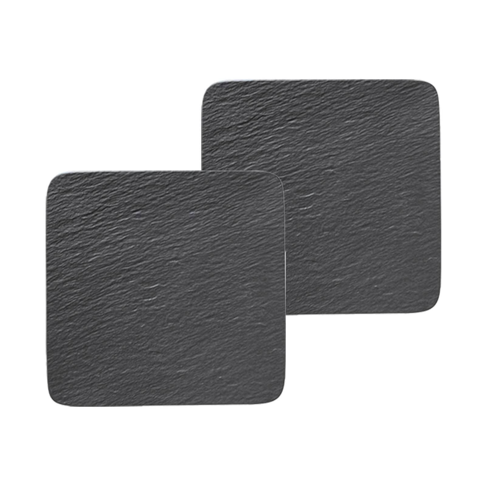 Servierplatte VILLEROY & BOCH "Servierplatten Manufacture Rock 2er Set schwarz", schwarz, L:32,5cm, Porzellan, Servierplatten, Servierplatte