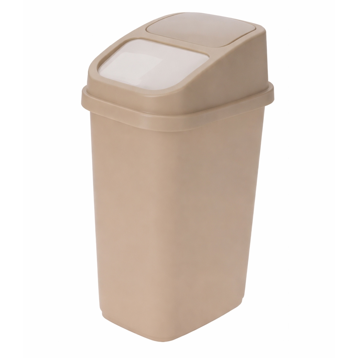 Mojawo Waste Bin Mülleimer Kosmetikeimer Bad Schwingdeckel 5L Beige Image