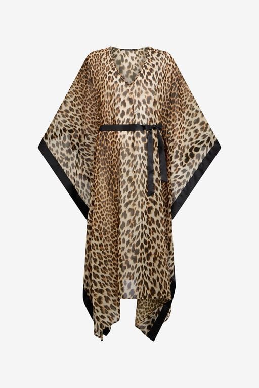 Leopard Print Kaftan - Natural - Roberto Cavalli Beachwear