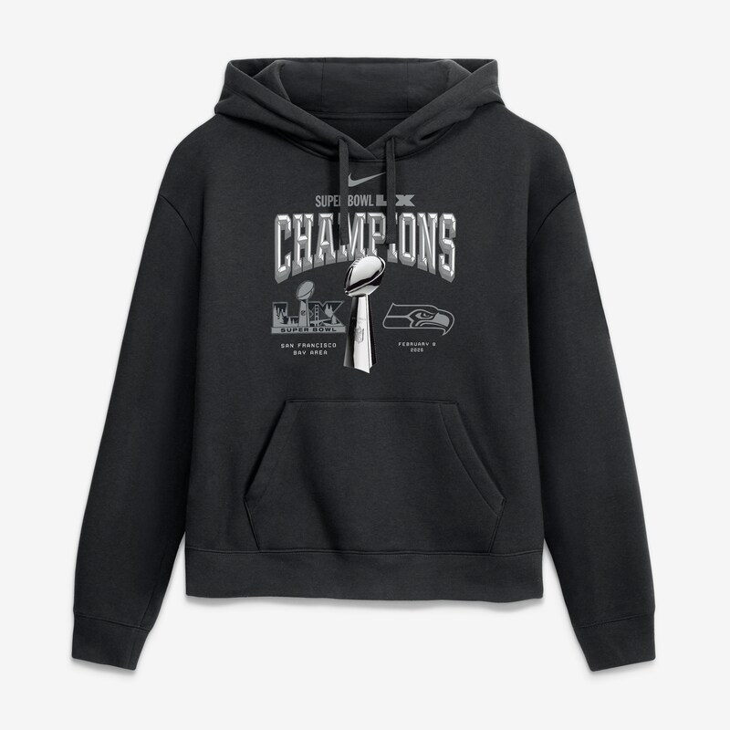 "Schwarzer Nike Damen-Hoodie aus der Seattle Seahawks Super Bowl LX Champions Locker Room Trophy Collection" Image