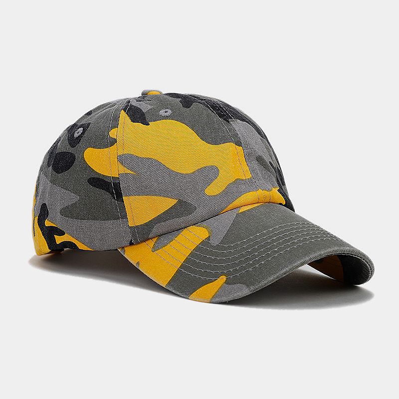 Men's Baseball Cap White Yellow Cotton Blend Printing Sports Outdoors Casual Military Casual Daily Outdoor Camouflage Sun Sun Protection
