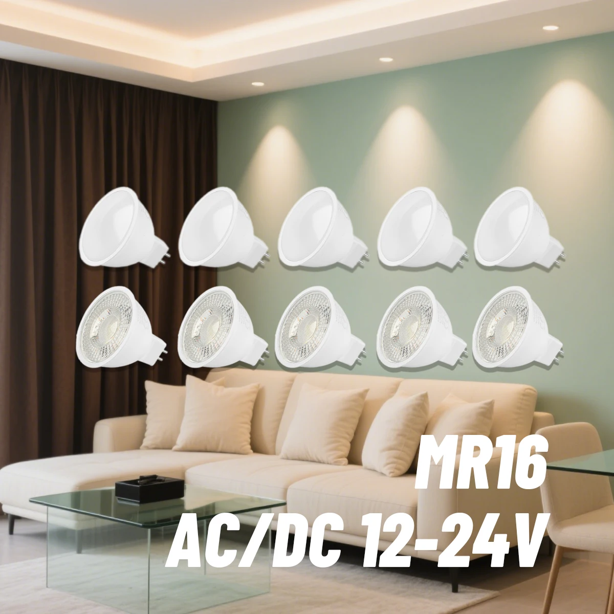 30PCS MR16 Lampada GU5.3 Basis Birne LED Strahler AC110V 220V 12V Bombilla Spot Licht Ersetzen Die 40W Halogen Lampe Hause Derection