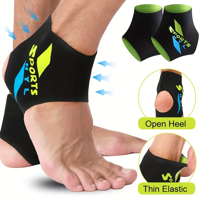 1 Paar – dünne elastische Kompressions-Sport-Knöchelstützen | Atmungsaktive und bequeme Knöchelärmel mit offenem Absatz, schlanker Knöchelstütze Image