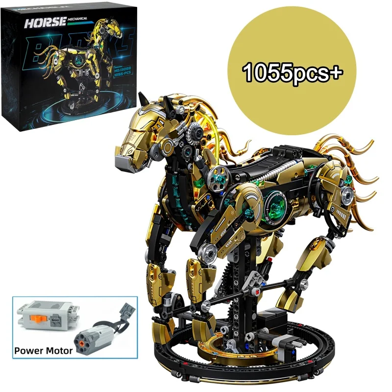 1055 Teile 2026 Mechanisches Pferd DIY Bausteine MOC Modell Technische Bausteine STEM Lernspielzeug-Set für Erwachsene und Kinder Geschenk Image