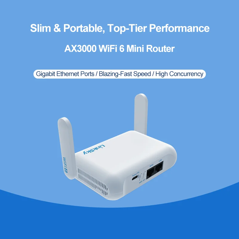 WLAN 6-WLAN-Router HLK-WR10 Tiny Light Portable Home Dual-Band Gigabit AX3000 High-Speed Vielseitige Daten Image