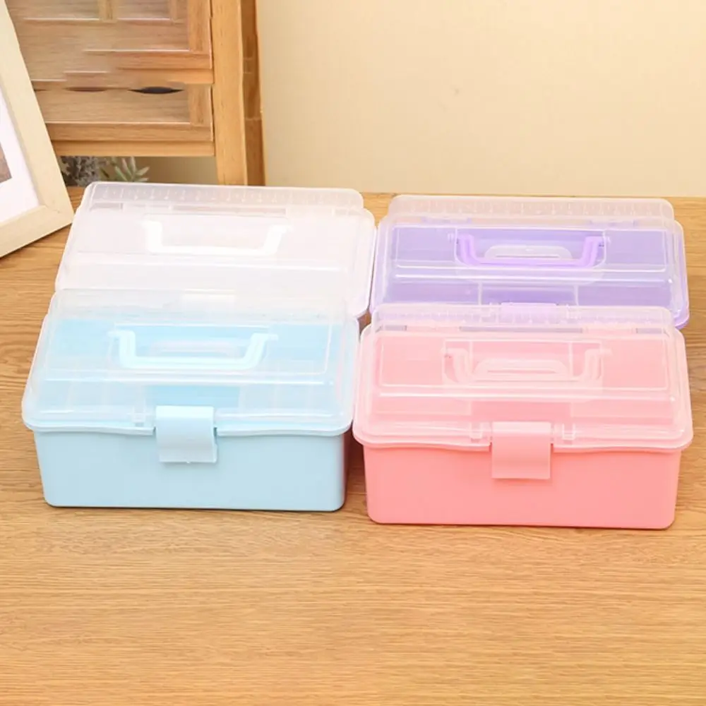 2/3 Schichten große Kapazität Aufbewahrungsbox faltbar multifunktionale Kunststoff tragbare Make-up Haarnadel Organizer Nail Art Schmuckschatulle