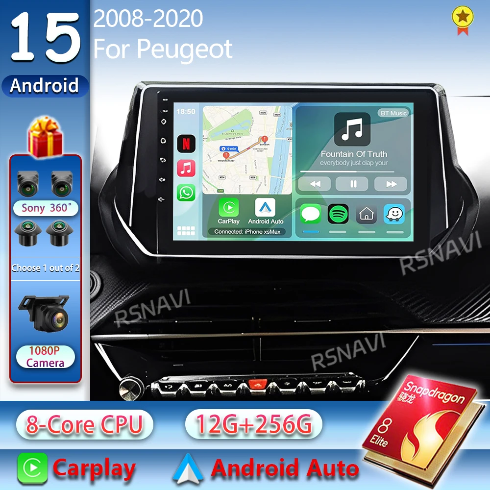 Android 15 Carplay Auto Auto Radio Für Peugeot 2008 208 2019 2020 2021 2022 Navigation GPS Multimedia Player Stereo WIFI + 4G DVD
