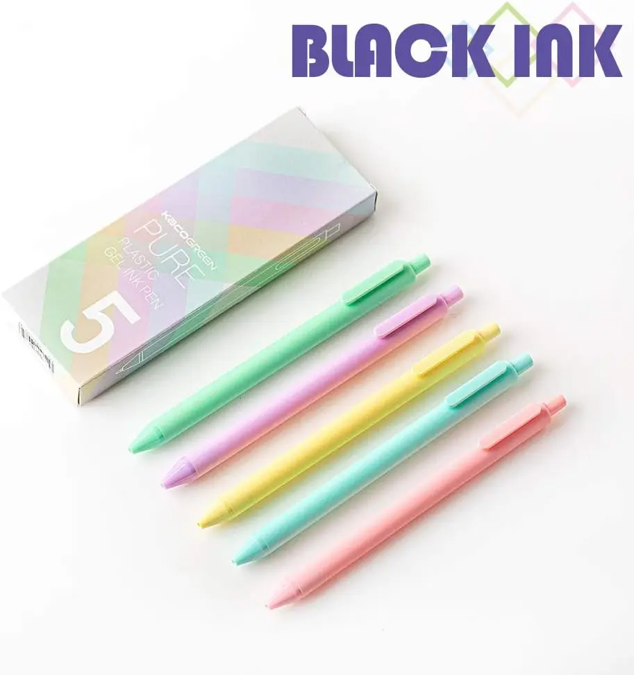 5 Morandi Color Gel Pens, 0,5 mm feine Spitze mit farbiger Tinte, sanftes Schreiben ohne Tintenbrechung, geeignet zum Zeichnen, Heimwerken und Kritzeln Image