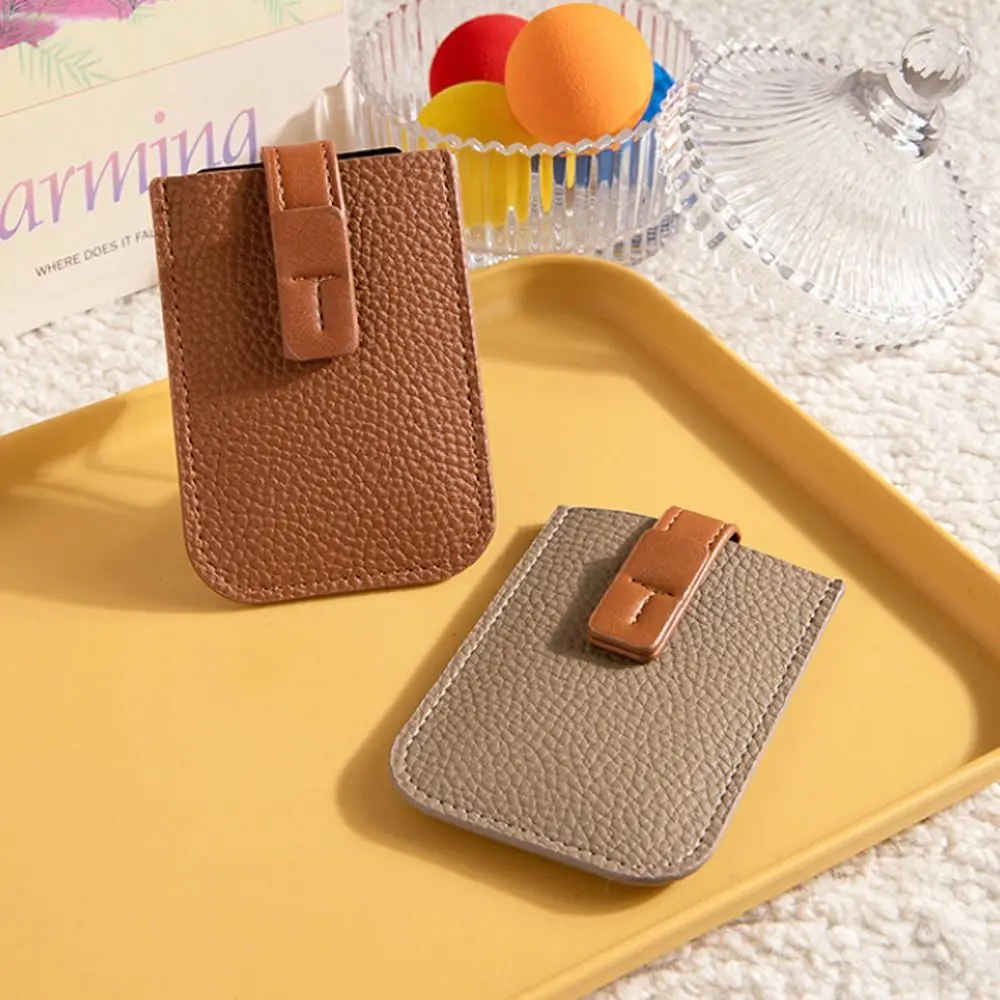 Ausziehbare Hasp Mini-Karten tasche schlanke Karten halter Multi-Slot-ID-Karten halter laminierte verdeckte PU-Leder Geldbörsen Männer Image