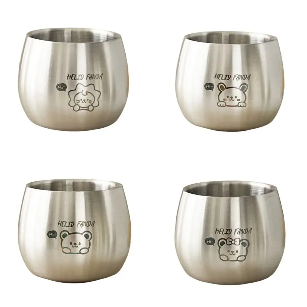 304 Edelstahl Kinder Trinkbecher 120 ML Verdickte Kaffeetasse Anti Verbrühungen Niedlichen Muster Kinder Wasser Tasse Image