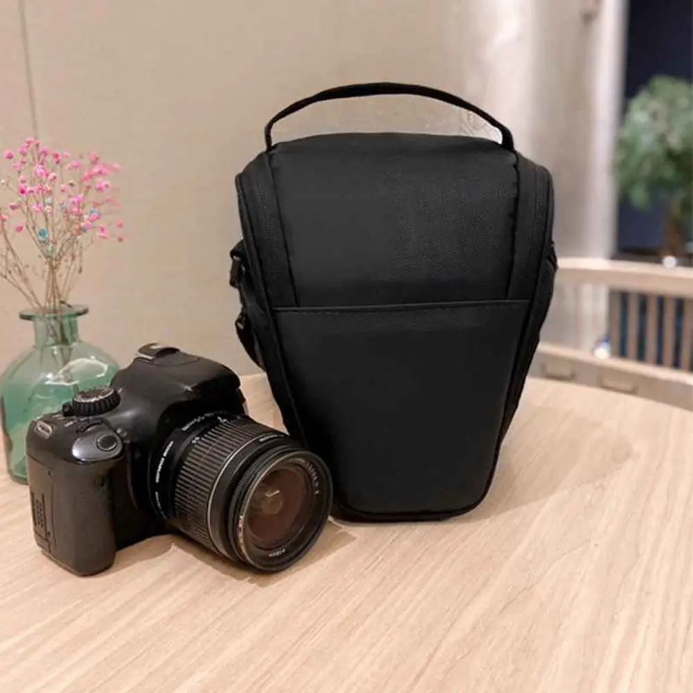 1PC Nylon Dreieck Schwarz Kamera Tasche Rucksack Schulter Gurt SLR Fall für Canon Nikon Sony SLR DSLR Image