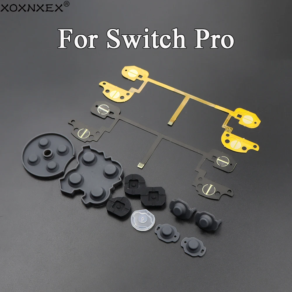 1 Set Leitfähige Folie Flexkabel & Leitfähige Gummipads für NS Switch Pro Controller L ZL R ZR Tasten Ersatzteile zur Reparatur Image