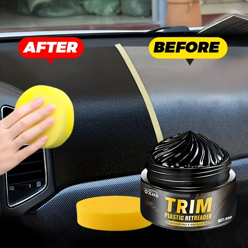 Auto-Kunststoff-Pflegeset für Armaturenbrett/Reifen/Sitze – Auto-Kunststoff-Restaurator-Creme, Anti-Aging, Wiederherstellung des Innenglanzes Image