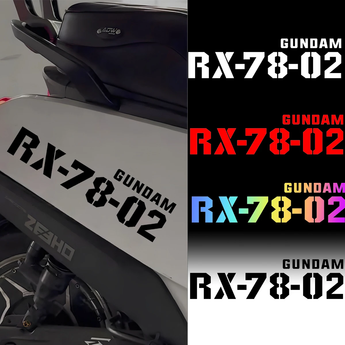 RX-78-02 Reflektierende Motorradaufkleber ZEEHO Modelle Gravierte Kunstwerke Nachtsicherheitsdesign Aufkleber Fahrradhelm Wasserfeste Aufkleber Image