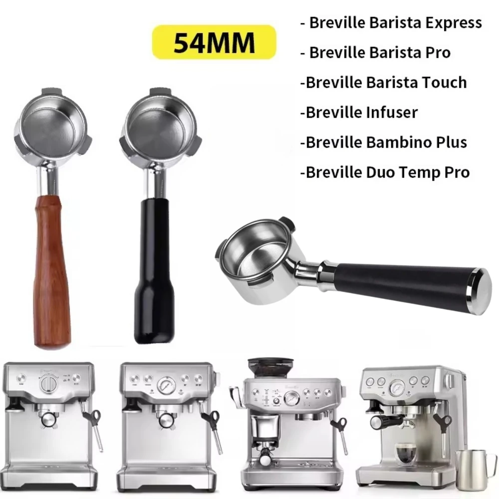 54 mm Breville Filterhalter Kaffee Bodenloser Siebträger mit Filterkorb für Breville Sage BES870 878 880 Espressomaschine Image