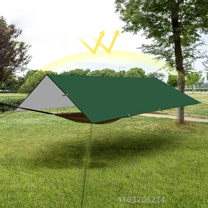 19 Hängepunkte Zeltplane Survival Sun Shelter Shade Canopy Outdoor Rucksackreisen Wasserdichte Camping-Markise Sonnenschutz 4 x 4 m 4 x 3 m 3 x 3 m