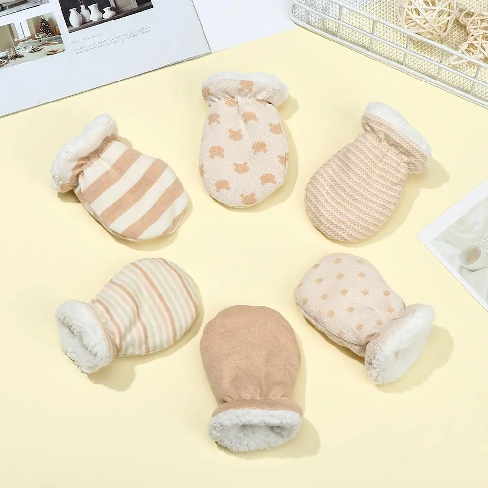 Neugeborenen Handschuhe Winter Baby Anti-Grab Fäustlinge Voll Finger Jungen Mädchen Verdicken Wärmer Fleece Handschuhe Kleinkind Infant Fäustlinge Image