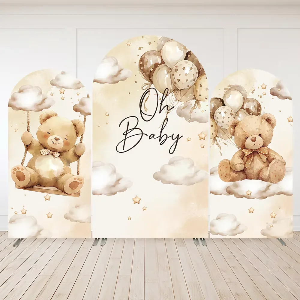 VIKAMA Bär Baby Ballon Bogen Stretch Hintergrund Tuch Kinder Geburtstag Party Baby Dusche Dekoration Fotografie Hintergründe Image