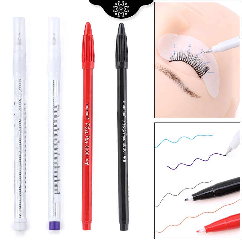 Sterile Haut Marker Stift Feste Punkt Tattoo Haut Positionierung Mess Marker Augenbraue Haut Marker Wimpern Verlängerung Pfropfen Werkzeug Image