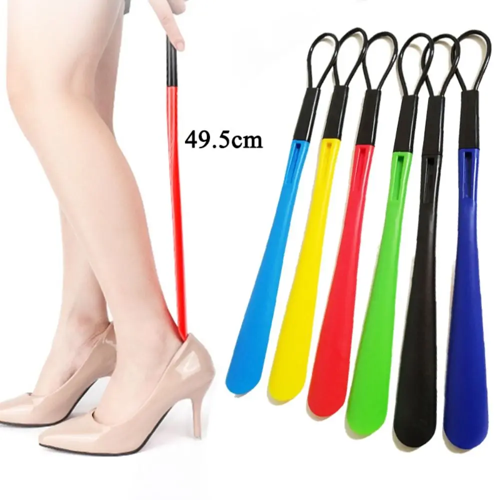 1pc langstieliges Schuh horn praktischer bunter Kunststoff-Schuh entferner 49,5 cm Schuh löffel schwangere ältere Menschen Image