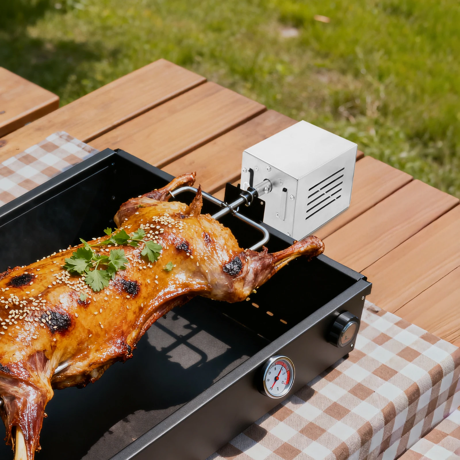 220V BBQ-Grillmotor 25W Edelstahl Elektrischer Drehspieß-Grillmotor BBQ-Motor für Ganzes Lamm Barbecue-Drehspießmotor Image